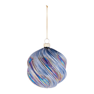 Iridescent Swirled Glass Ornament (Set - 6)