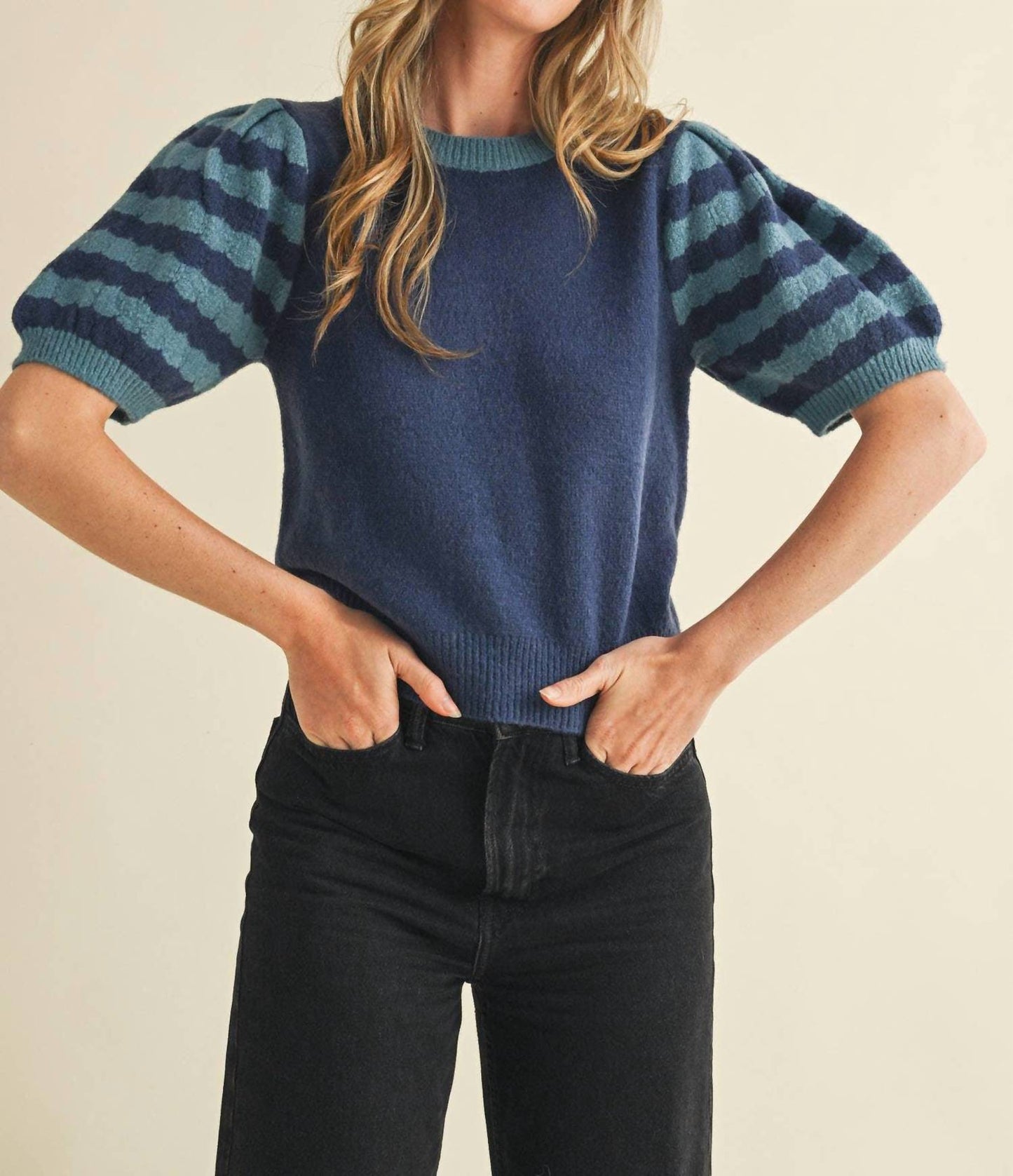 &Merci - Indy Striped Sweater Top