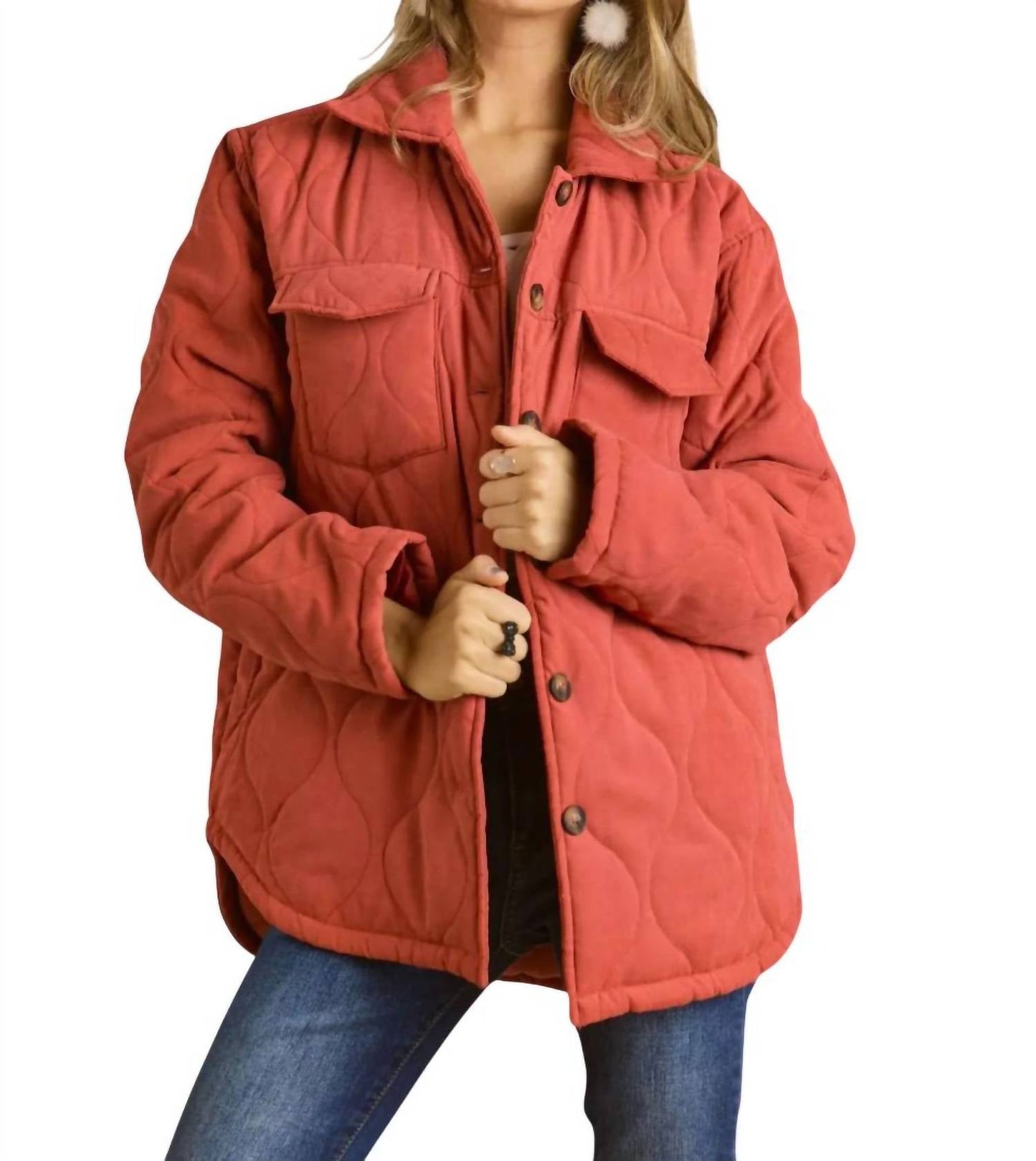 Adora - Solid Quilted Side Pocket Jacket