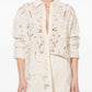 Alice + Olivia - FINLEY EYELET OVERSIZED BUTTON DOWN TOP