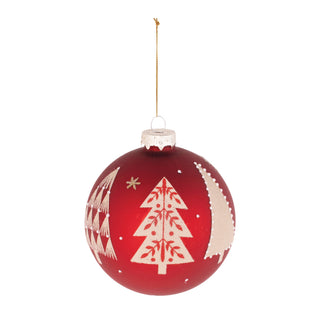 Beaded Pine Tree Ball Ornament (Set - 6)