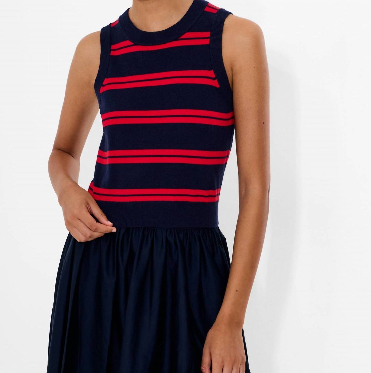 French Connection - Padma Fine Knit Striped Vest