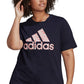 Camiseta Adidas Feminina com Logo Floral Azul