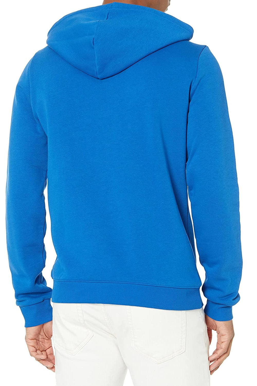 Reebok Moletom com capuz masculino com estampa de logotipo azul, tamanho GG