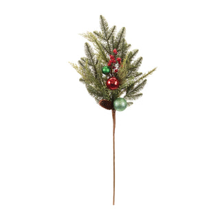 Pine and Ball Ornament Spray (Set of 2)