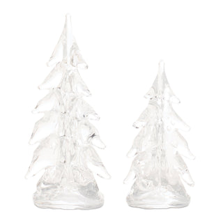 Clear Glass Pine Tree (Set - 2)