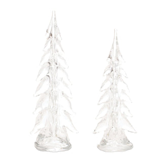 Clear Glass Pine Tree (Set of 2)