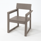 Antique Wood Color HDPE Outdoor & Garden Armchairs with Backrest