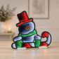 Snowman Candy Cane Ekkolight 21.5"L