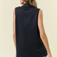 Doe And Rae - Black Shawl Neck Open Front Knit Vest Blazer