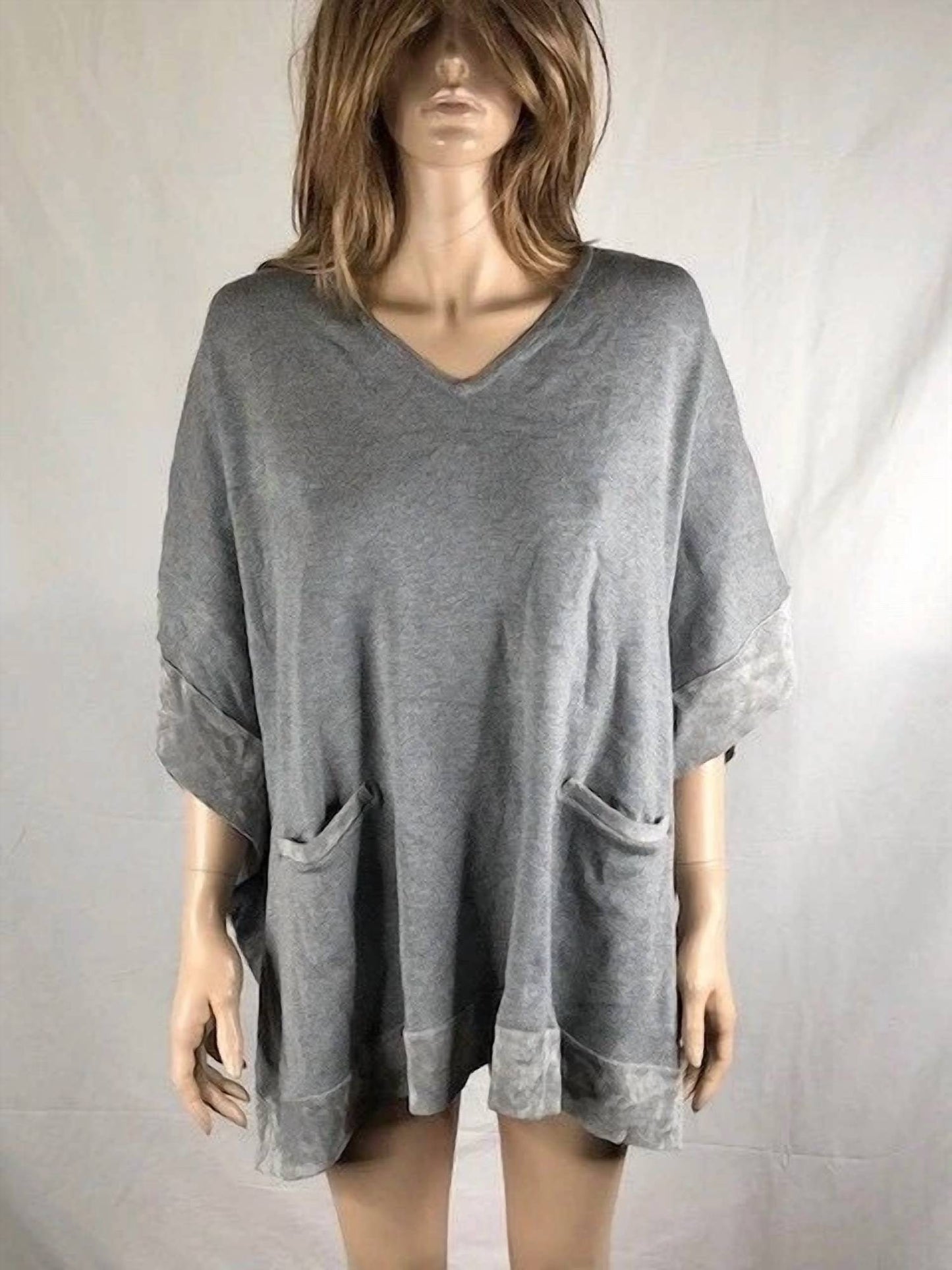 Calvin Klein - Women's Suede Hem Front Pocket Top
