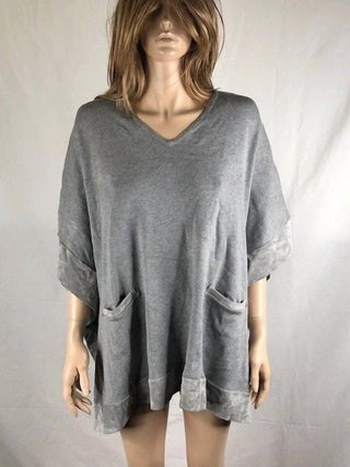 Calvin Klein - Women's Suede Hem Front Pocket Top