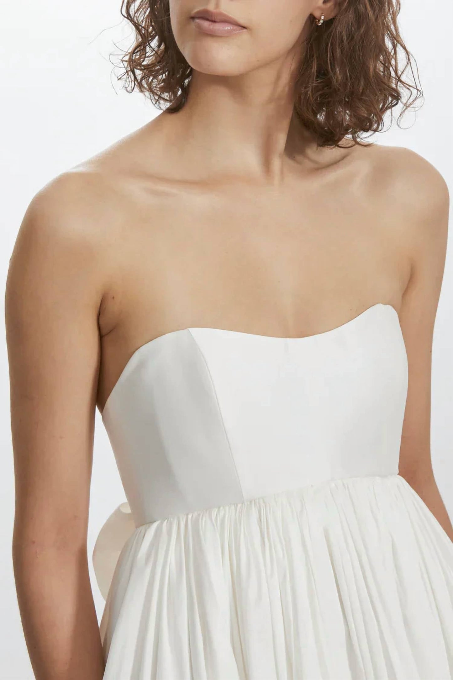 Amsale - Taffeta Strapless Babydoll Wedding Dress