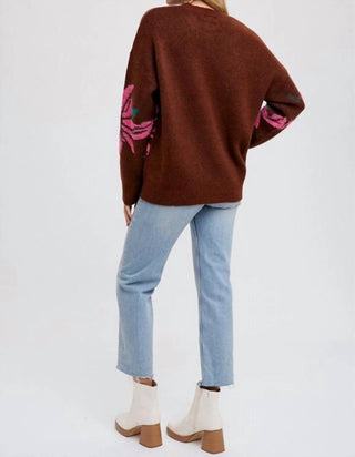 Bluivy - Pulôver com motivo floral texturizado
