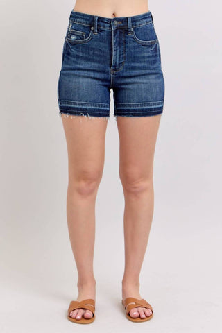 Judy Blue - Short Jeans Cintura Alta Controle de Barriga Destroy Release Hem