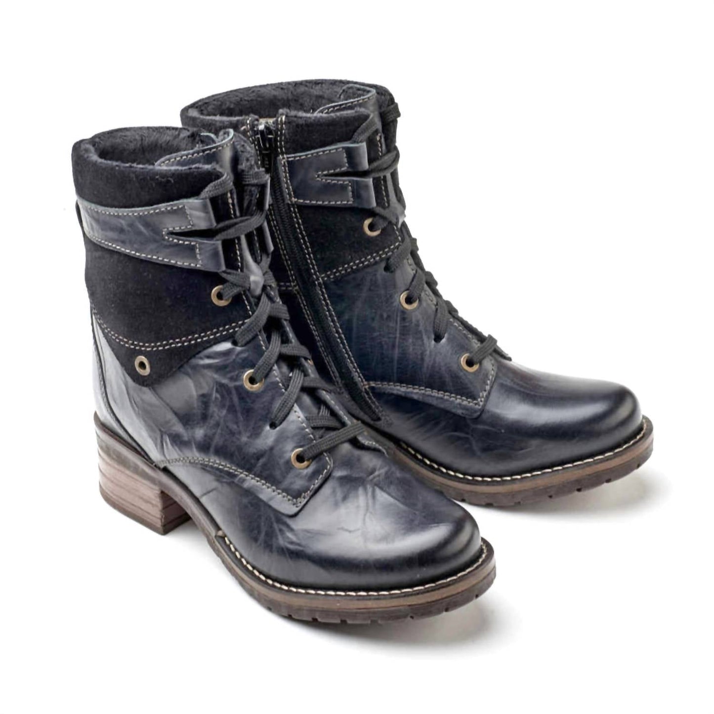 Dromedaris - Women Kara Scrunched Leather & Suede Boot