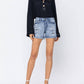 Judy Blue - Patch + Wash-out Jean Shorts
