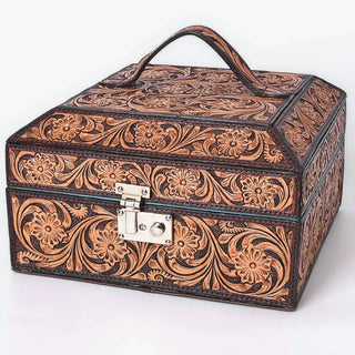 American Darling - Women's Hand-tooled Leather Locking Jewelry Case