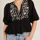En Creme - Puff Sleeve Embroidered Top