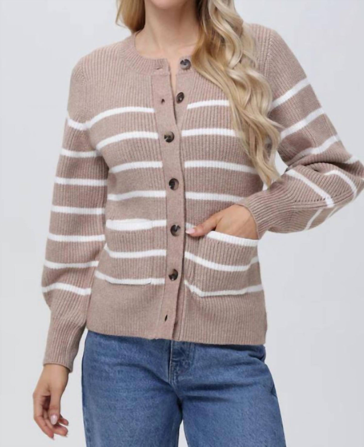 525 America - Josie Structured Stripe Cardigan
