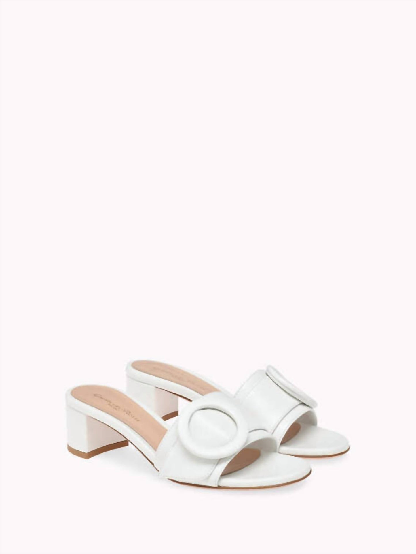 Gianvito Rossi - Women's Leather Buckle Flat Slide Sandals