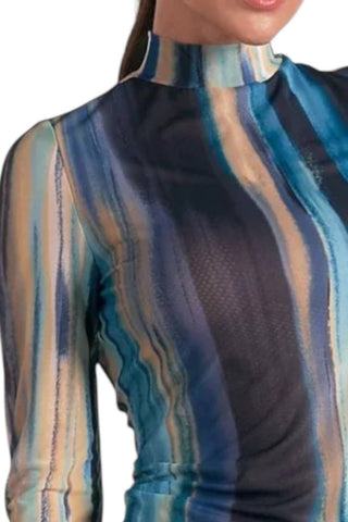 Elan - Blusa de malha transparente com estampa Oslo