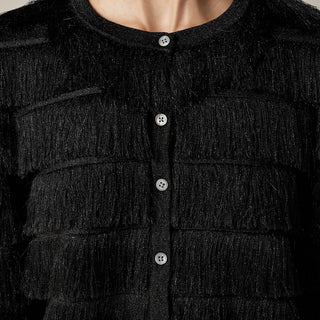 J.Crew - Cardigan com franjas em fio metálico