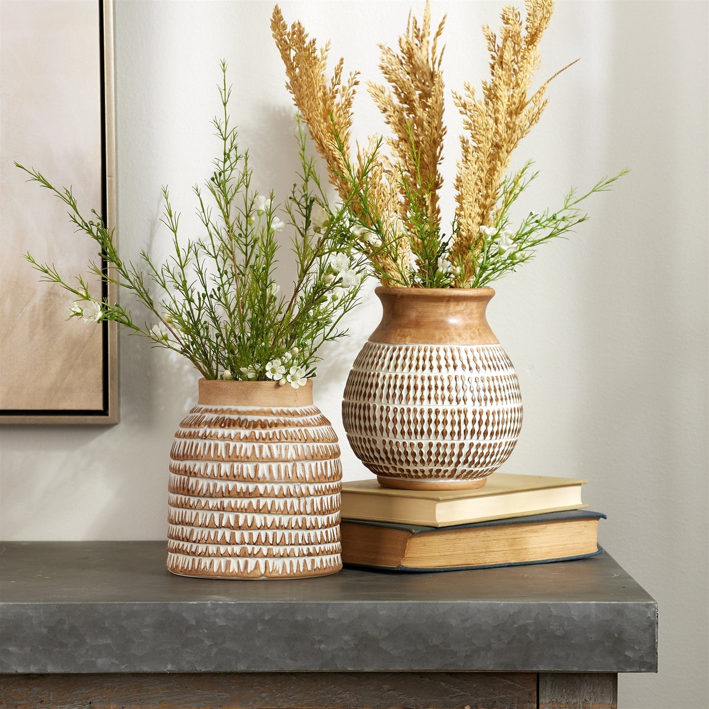 Textured Ceramic Vase (Set of 2)