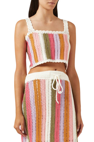 Minkpink - Blusa de Crochê Listrada Lito