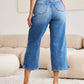 Judy Blue - High Waist Braided Detail Crop Wide Leg Jeans