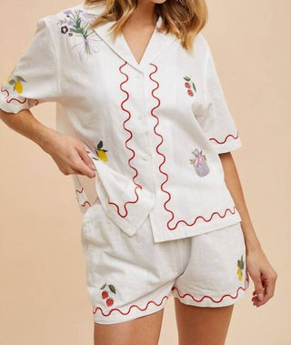 In-Loom - Avery Embroidered Short Set