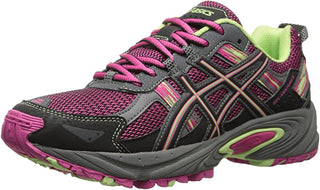 Tênis de corrida de trilha ASICS Gel Venture 5 GS infantil rosa/pistache/preto tamanho 6,5 M EUA