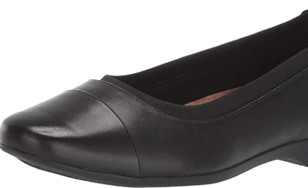 Clarks Un Darcey Cap Ballet Flat Preto Tamanho 9,5 D(L) EUA