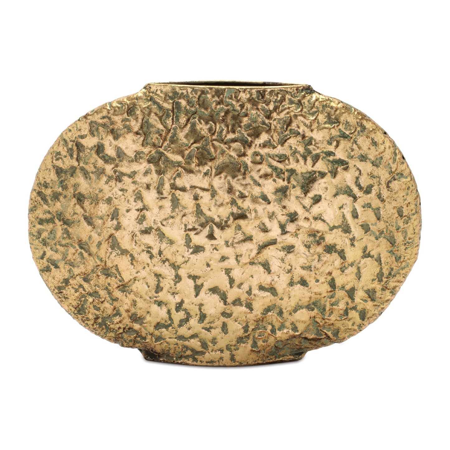 Distressed Flat Metal Vase (Set of 2)