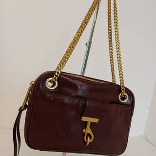 Rebecca Minkoff - Bolsa torradeira feminina de couro com alça de corrente