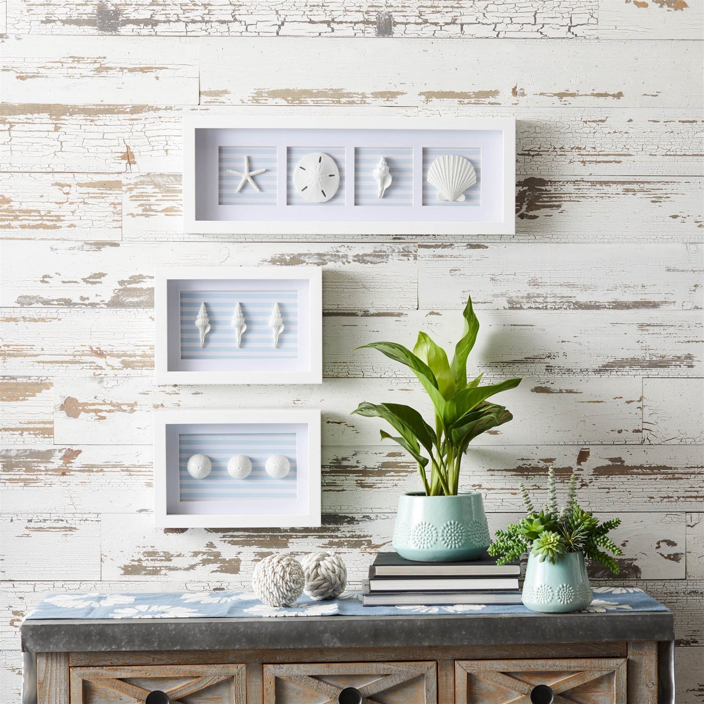 Framed Beach Wall Plaque Set of 3