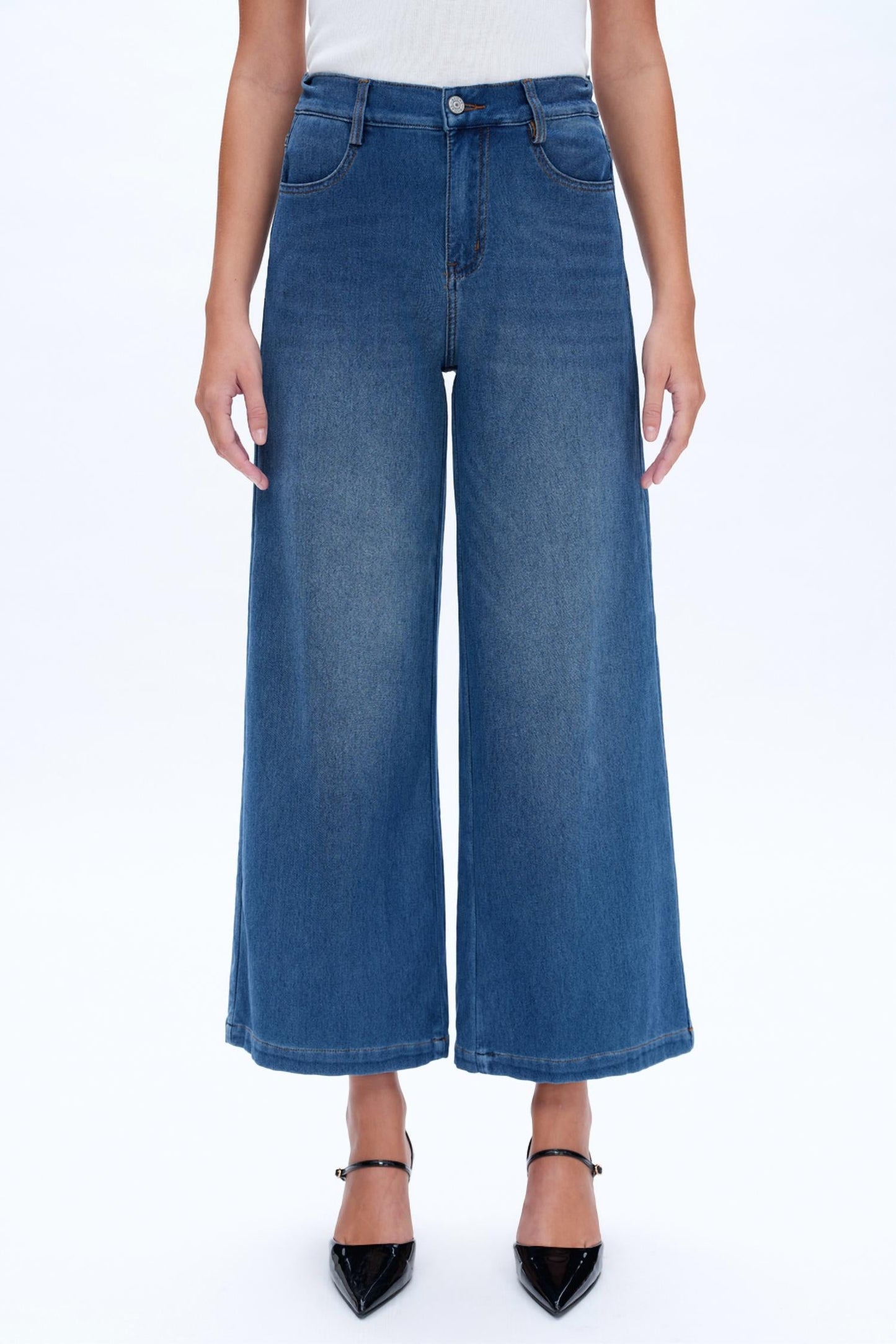 Bayeas - Women's High Rise Wide Leg Jean