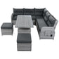Outdoor Furniture Set Patio Rattan with Recliners and Tables