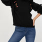 Something Navy - LOUISE EMBROIDERED RUFFLE SWEATER