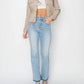 Risen - Full Size Raw Hem Button Up Cropped Denim Jacket Plus Size