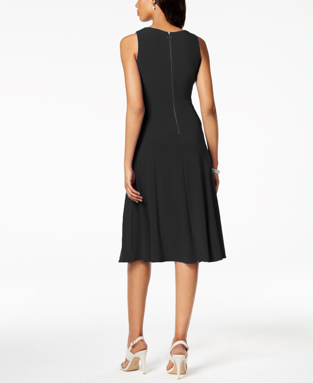 Vestido feminino Taylor com babados e franzidos, preto, tamanho 12"