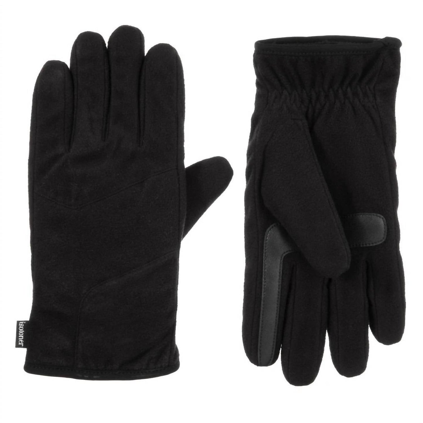 Isotoner - Men's Fleece Gloves with Pieced Back