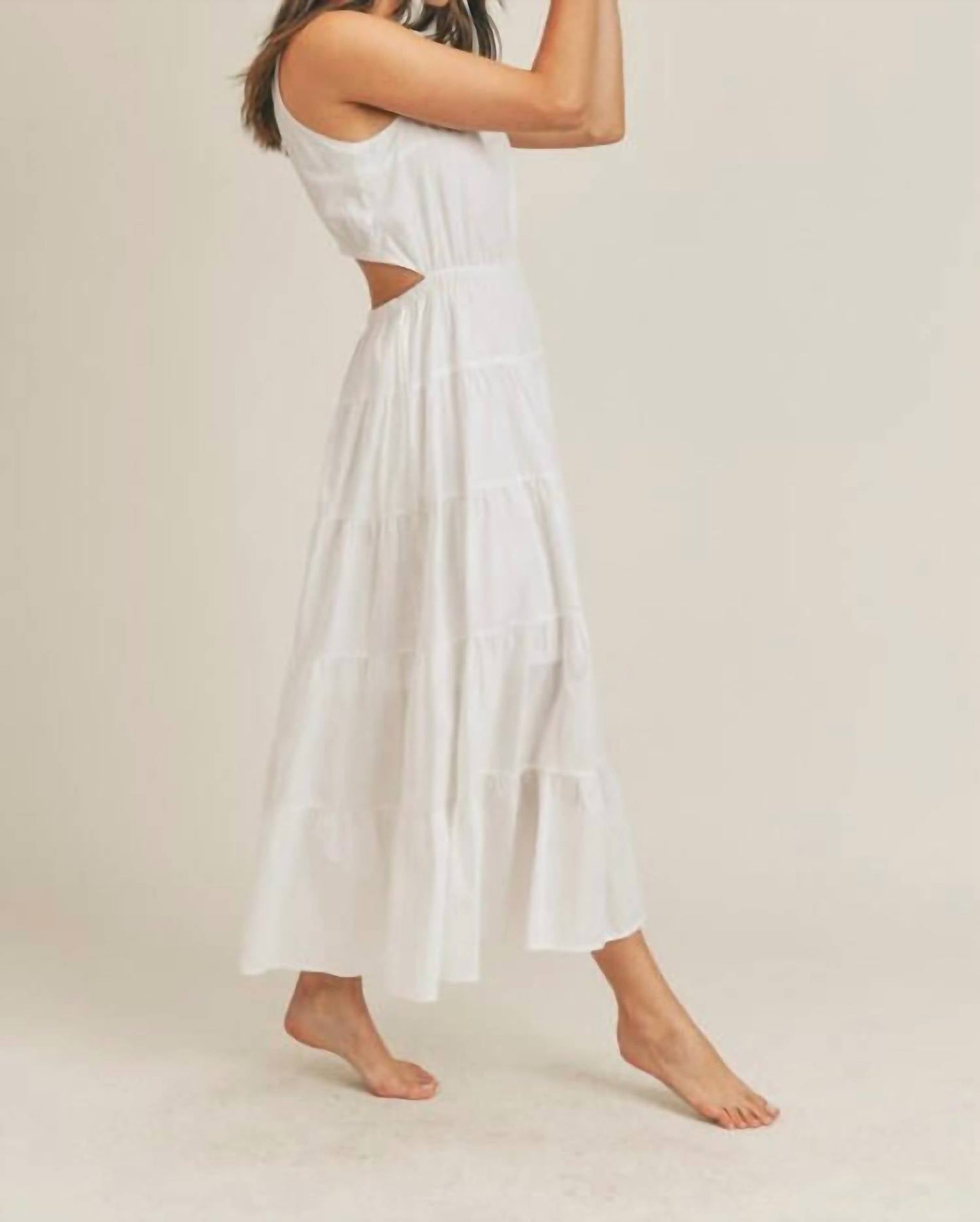 &amp;Merci - Vestido longo com recorte lateral e cós elástico