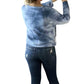 1.State - Tie Dye Button Front Tie Waffle Knit Shirt