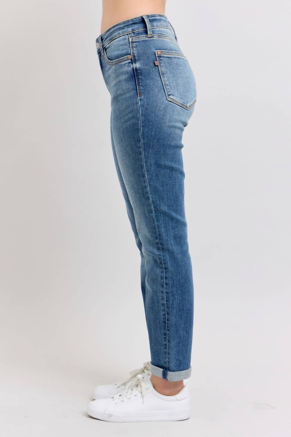 Judy Blue - Mid Rise Skinny Cuff Jeans