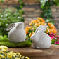 Distressed Bunny Figurine Set of 2