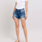 Judy Blue - Mid Rise Two Button With Destroy Dad Denim Short