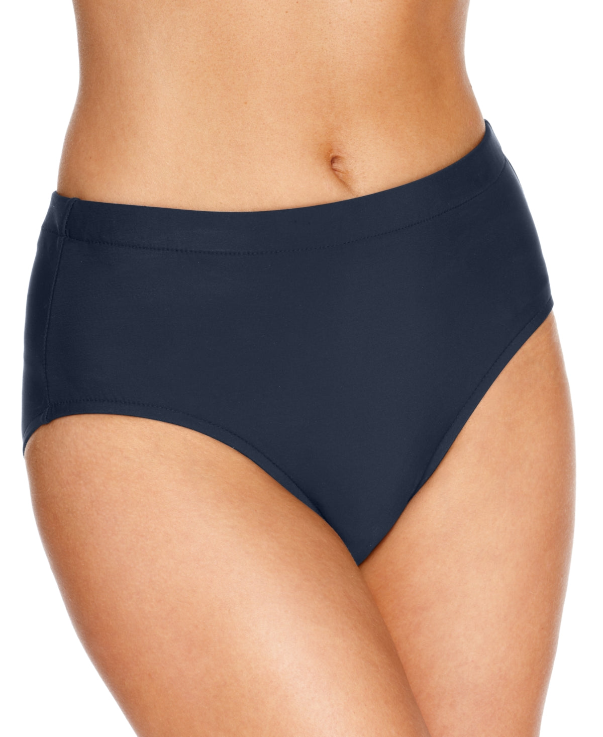 Swim Solutions Calcinha de biquíni feminina de cintura média, azul