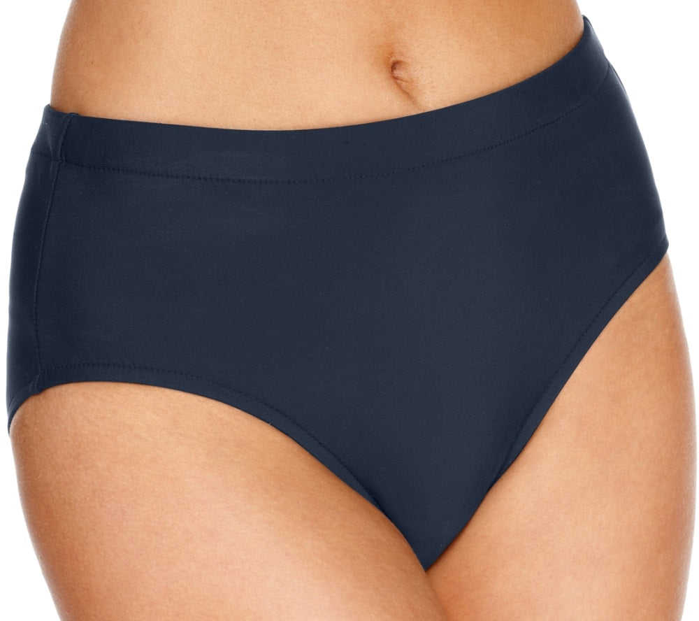 Swim Solutions Calcinha de biquíni feminina de cintura média, azul
