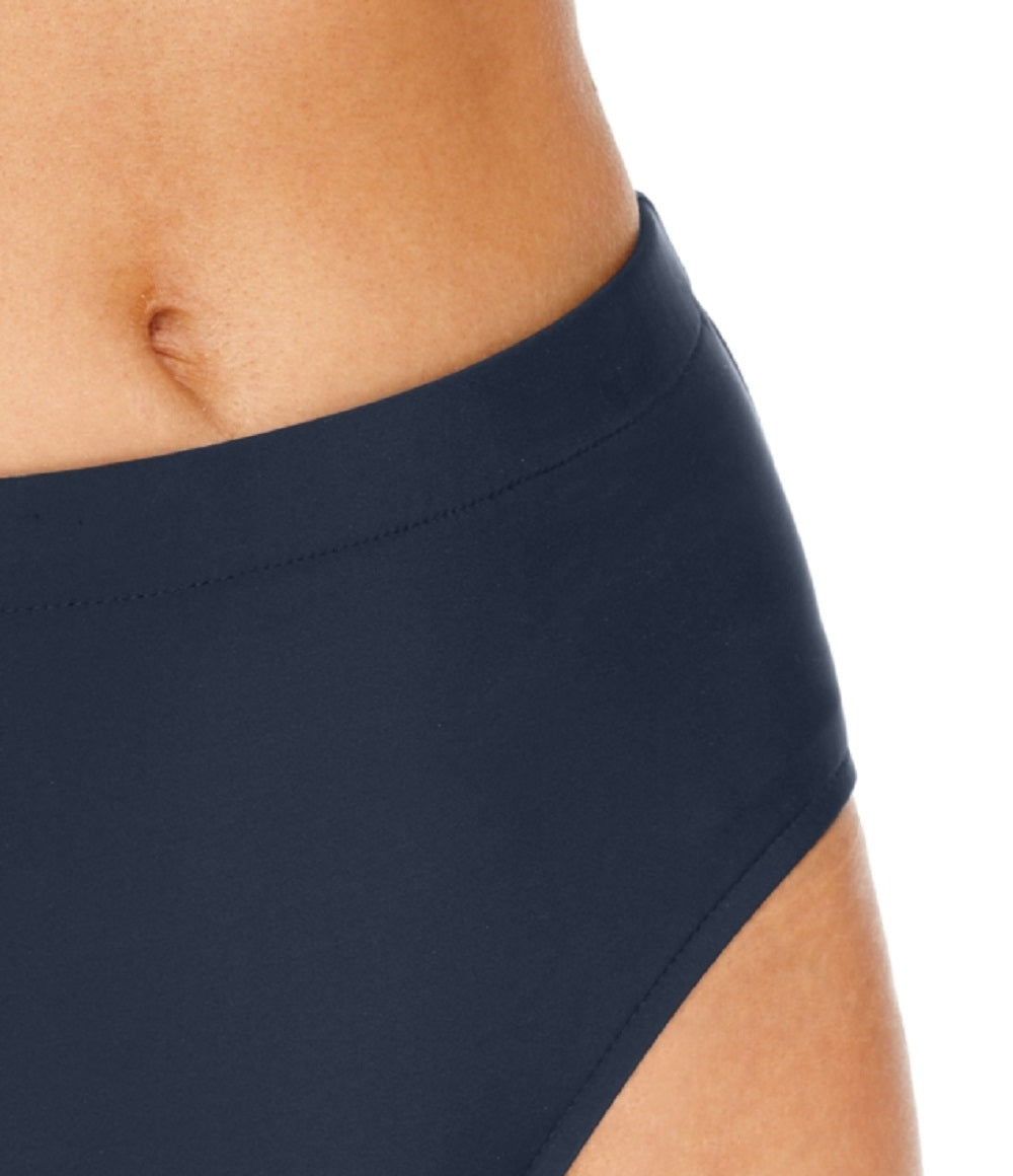 Swim Solutions Calcinha de biquíni feminina de cintura média, azul